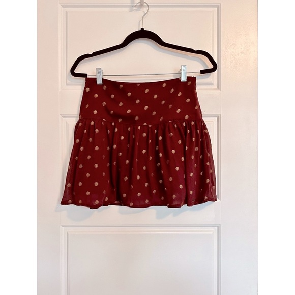 NWT Abercrombie & Fitch Burgundy Flare Skirt, US size 4 - Picture 2 of 5